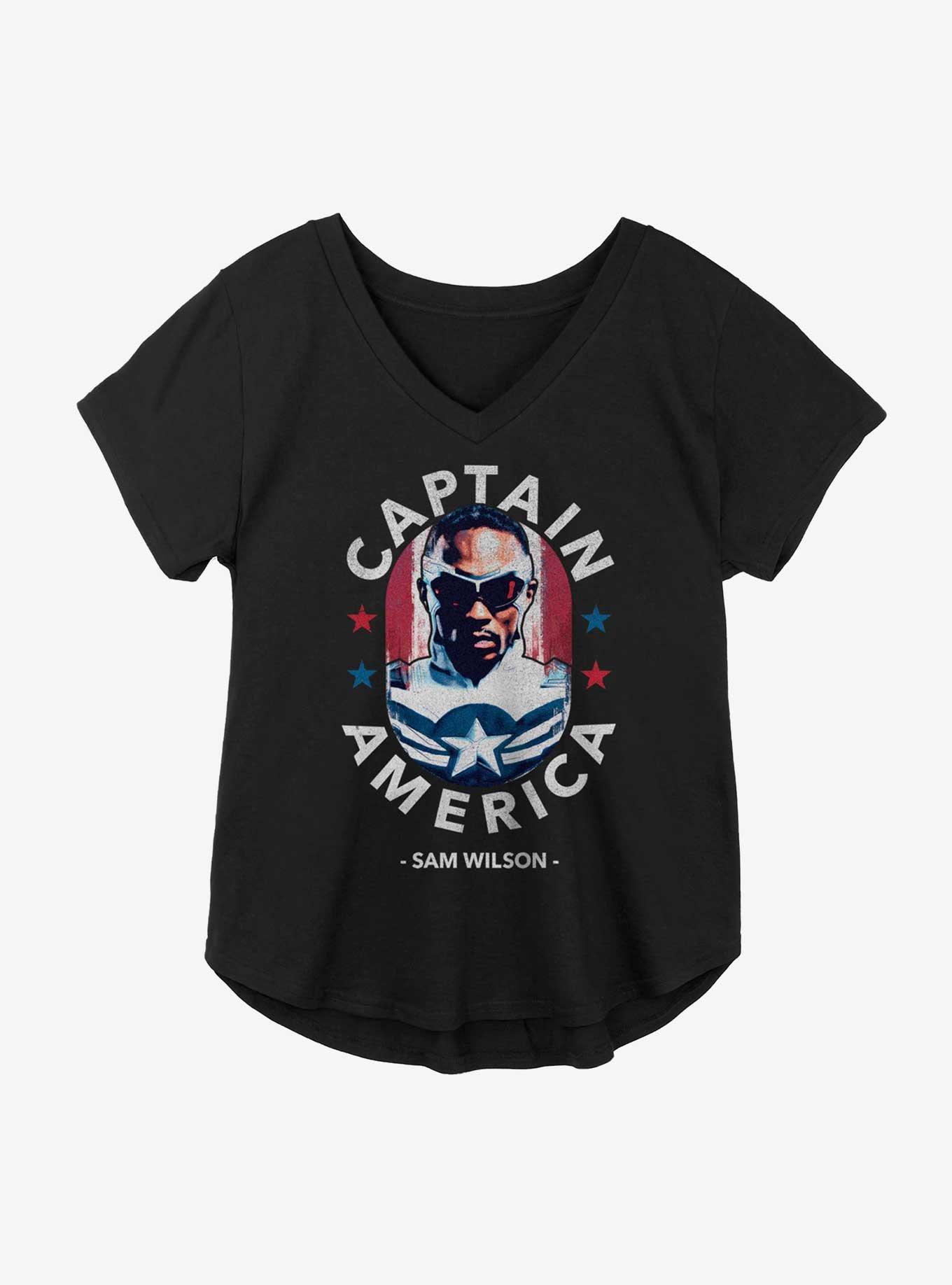 Marvel The Falcon And Winter Soldier Sam Wilson Captain America Girls Plus T-Shirt