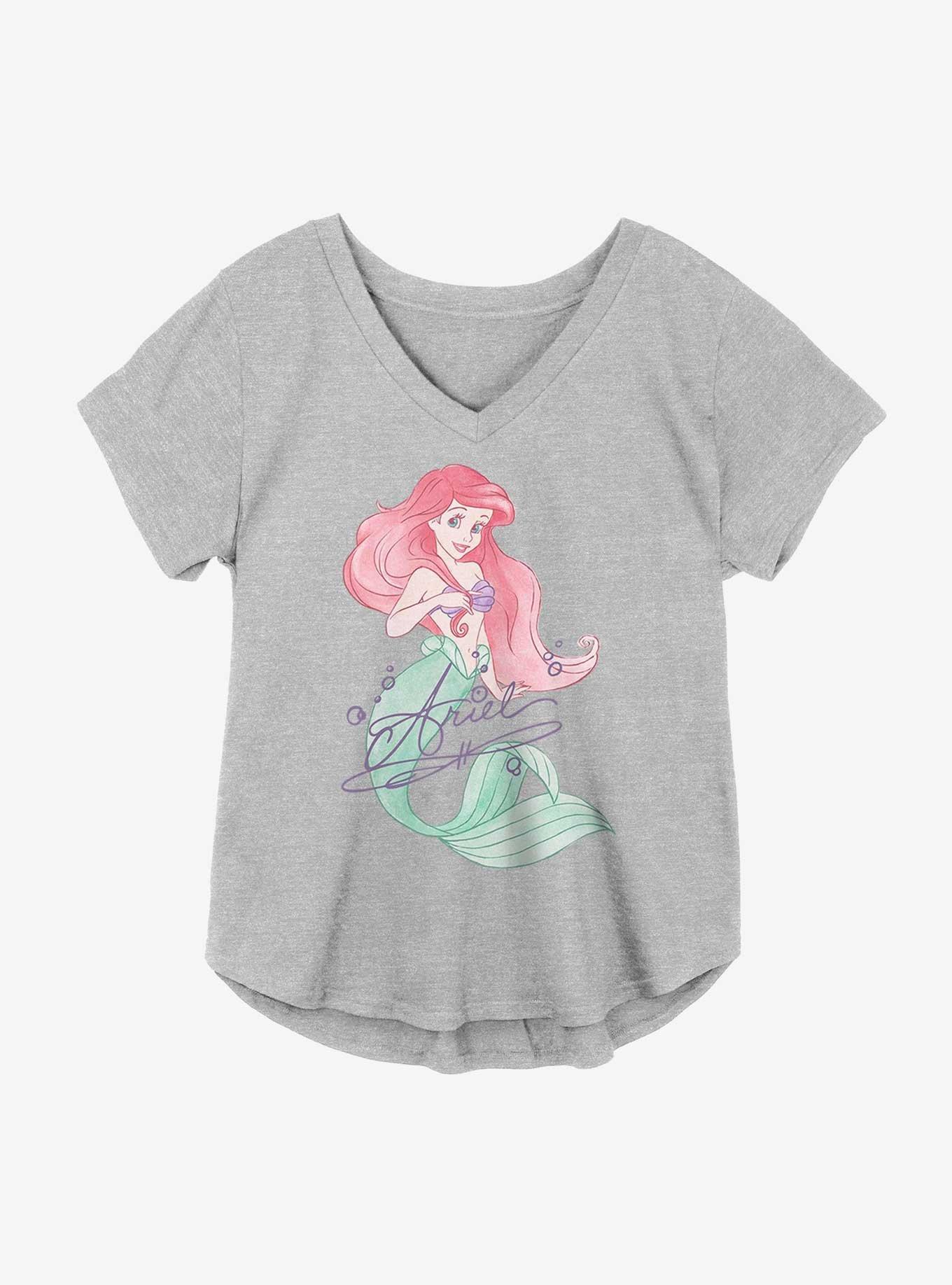 Disney The Little Mermaid Ariel Signature Girls Plus Size T-Shirt, HEATHER GR, hi-res