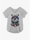 Marvel The Falcon And The Winter Soldier Sam As Captain America Girls Plus Size T-Shirt, HEATHER GR, hi-res