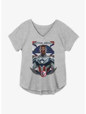 Marvel The Falcon And The Winter Soldier Sam As Captain America Girls Plus Size T-Shirt, , hi-res