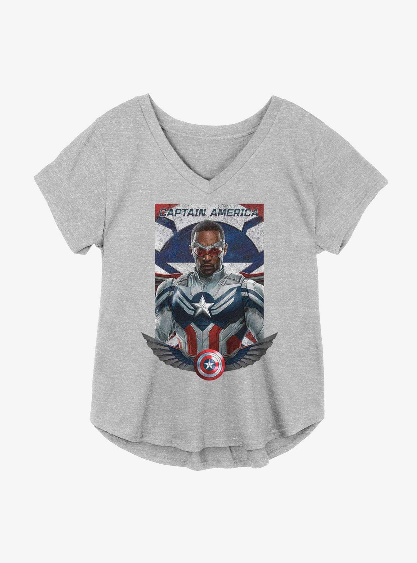Marvel The Falcon And The Winter Soldier Sam As Captain America Girls Plus Size T-Shirt, , hi-res