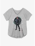 Marvel The Falcon And The Winter Soldier Bucky Grid Text Girls Plus Size T-Shirt, HEATHER GR, hi-res