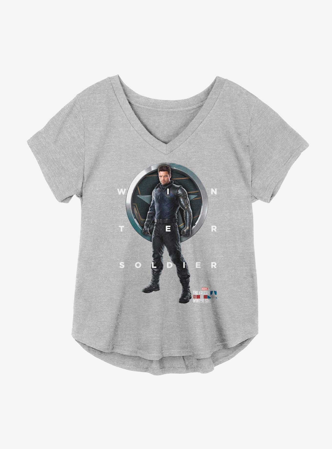 Marvel The Falcon And The Winter Soldier Bucky Grid Text Girls Plus Size T-Shirt, , hi-res