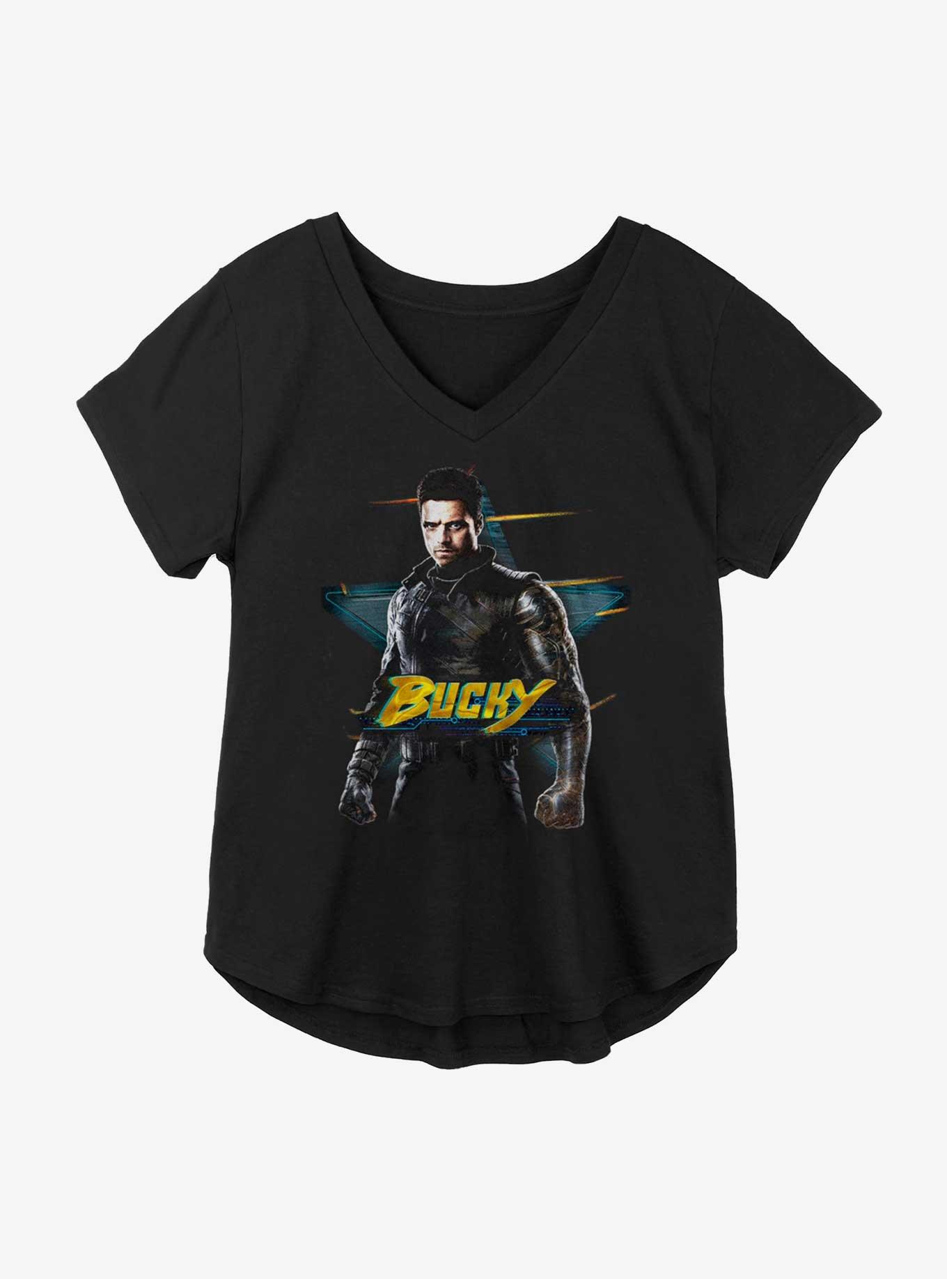 Marvel The Falcon And The Winter Soldier Bucky Star Logo Girls Plus Size T-Shirt, , hi-res