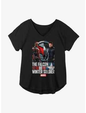 Marvel The Falcon And The Winter Soldier Blended Logo Title Girls Plus Size T-Shirt, , hi-res