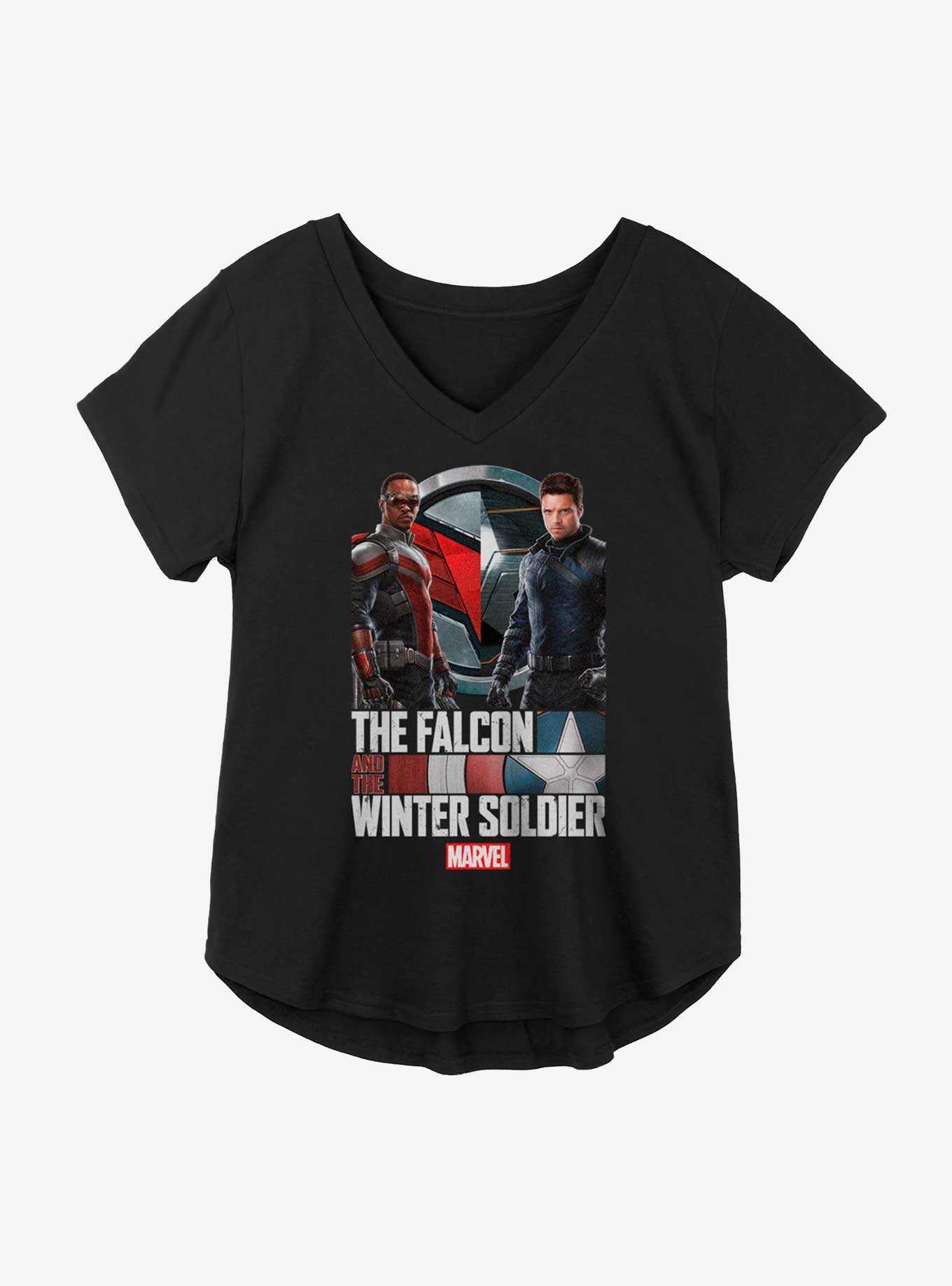 Marvel The Falcon And The Winter Soldier Blended Logo Title Girls Plus Size T-Shirt, , hi-res