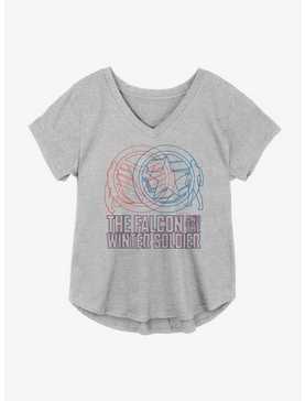 Marvel The Falcon And The Winter Soldier Icon Venn Diagram Girls Plus Size T-Shirt, , hi-res