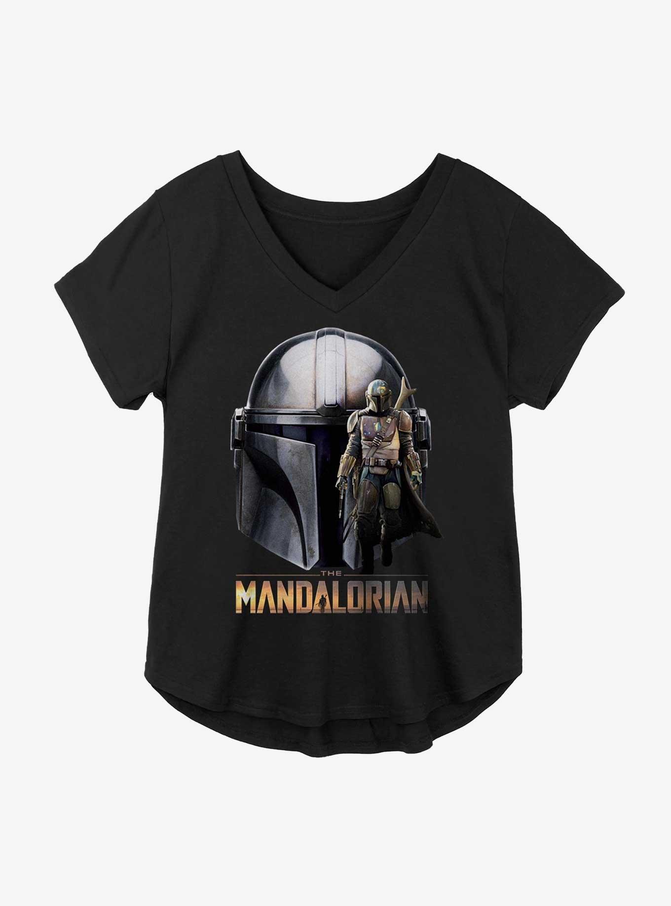 Star Wars The Mandalorian Portrait Stack Girls Plus Size T-Shirt, BLACK, hi-res