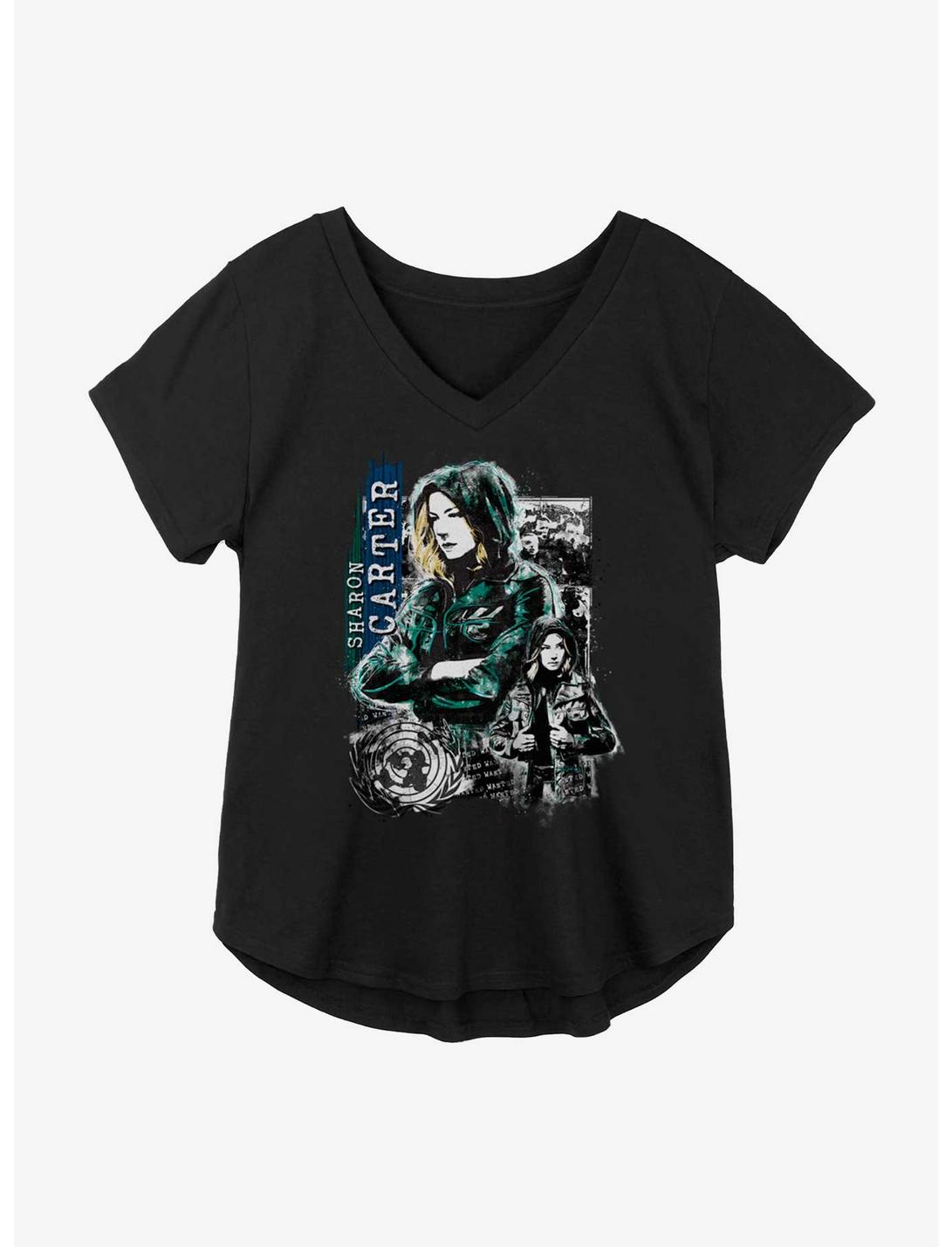 Marvel The Falcon And The Winter Soldier Sharon Carter Girls Plus Size T-Shirt, BLACK, hi-res