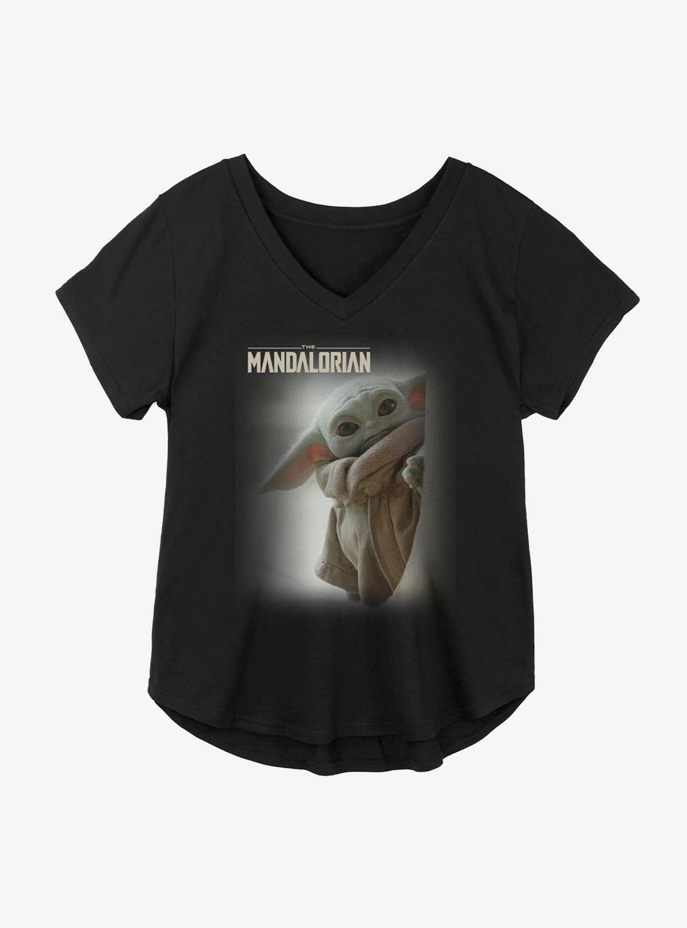 Star Wars The Mandalorian The Child Peek Girls Plus Size T-Shirt, BLACK, hi-res