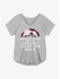 Marvel The Falcon And The Winter Soldier Meaning Of Symbols Girls Plus Size T-Shirt, HEATHER GR, hi-res