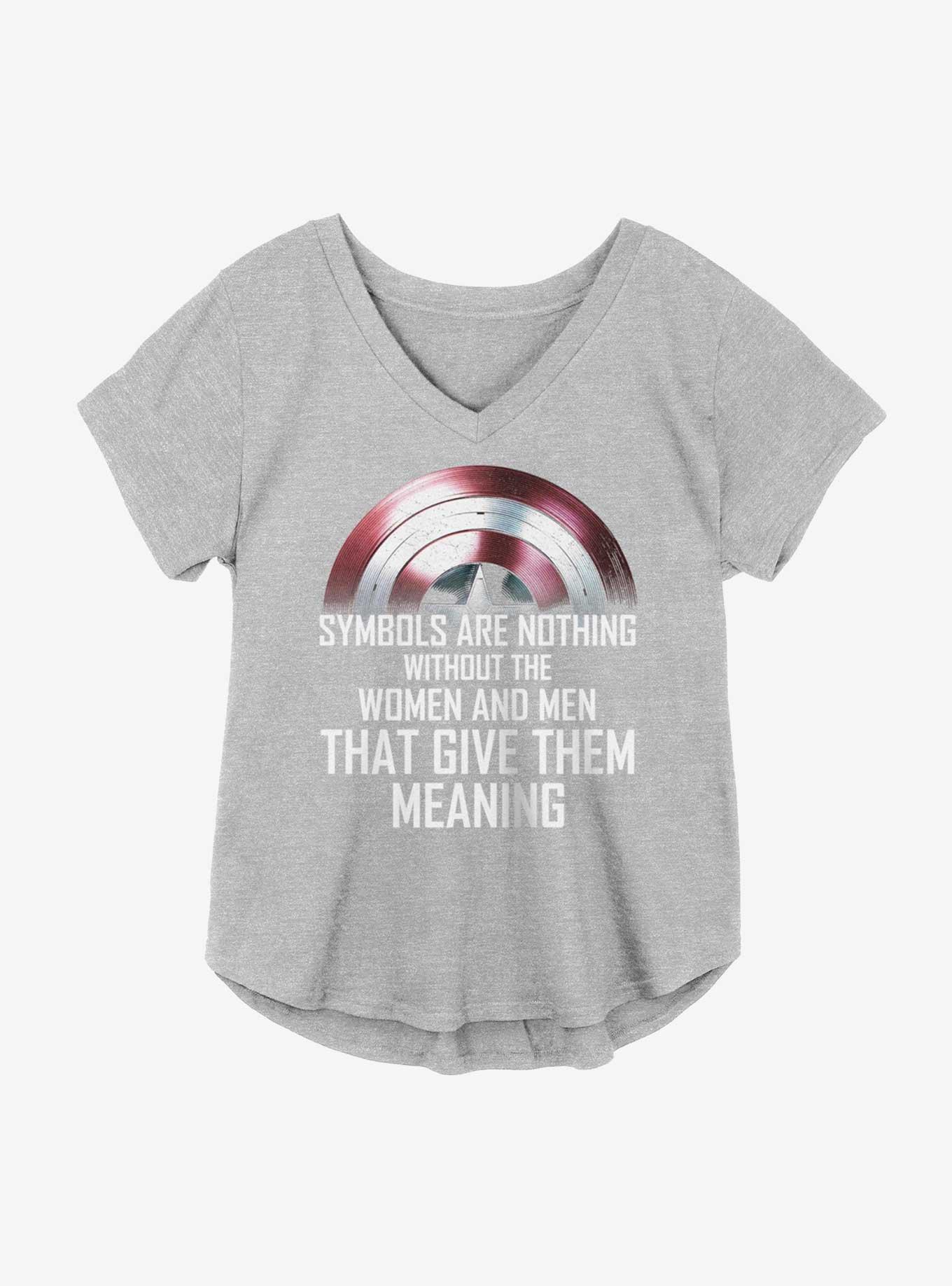 Marvel The Falcon And The Winter Soldier Meaning Of Symbols Girls Plus Size T-Shirt, HEATHER GR, hi-res