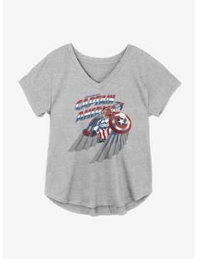 Marvel The Falcon And The Winter Soldier Falcon With Shield Girls Plus Size T-Shirt, , hi-res