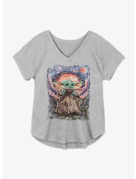 Star Wars The Mandalorian The Child Sipping On Starry Skies Girls Plus Size T-Shirt, , hi-res
