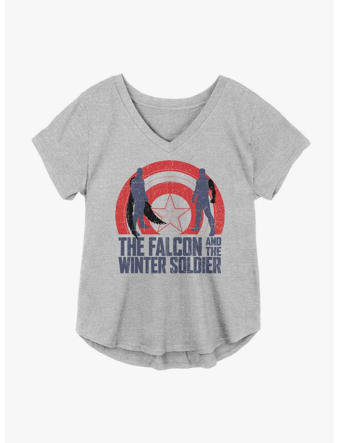 Marvel The Falcon And The Winter Soldier Rising Shield Girls Plus Size T-Shirt, HEATHER GR, hi-res