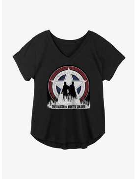 Marvel The Falcon And The Winter Soldier Silhouette Shield Girls Plus Size T-Shirt, , hi-res
