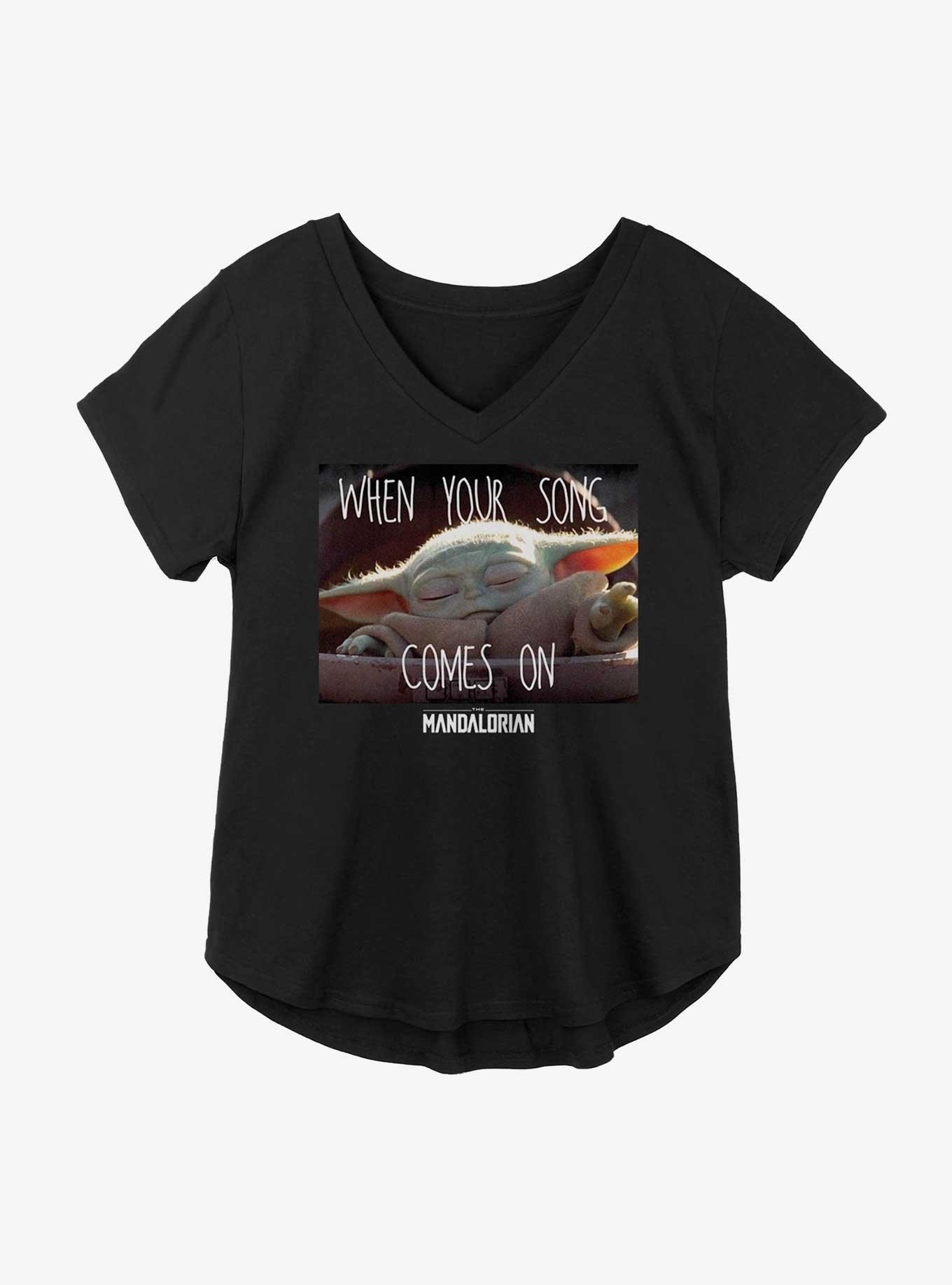Star Wars The Mandalorian When Your Song Comes On Meme Girls Plus Size T-Shirt, BLACK, hi-res