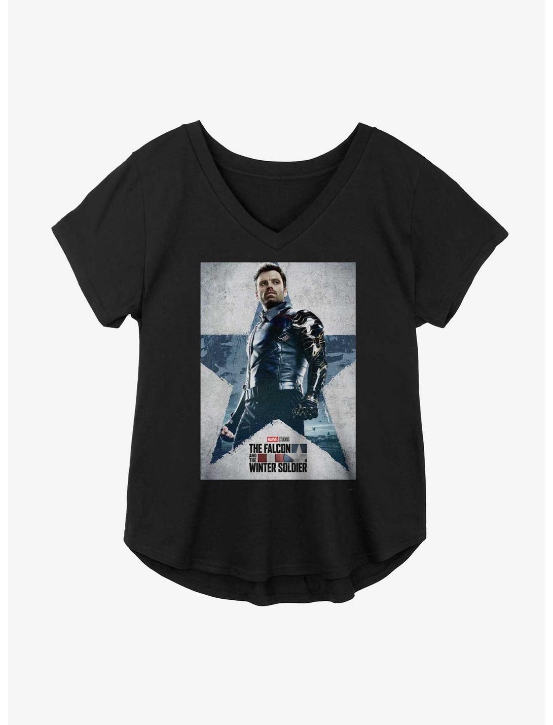 Marvel The Falcon And The Winter Soldier Bucky Poster Girls Plus Size T-Shirt, BLACK, hi-res