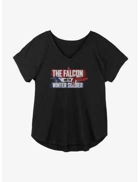 Marvel The Falcon And The Winter Soldier Spray Logo Girls Plus Size T-Shirt, , hi-res