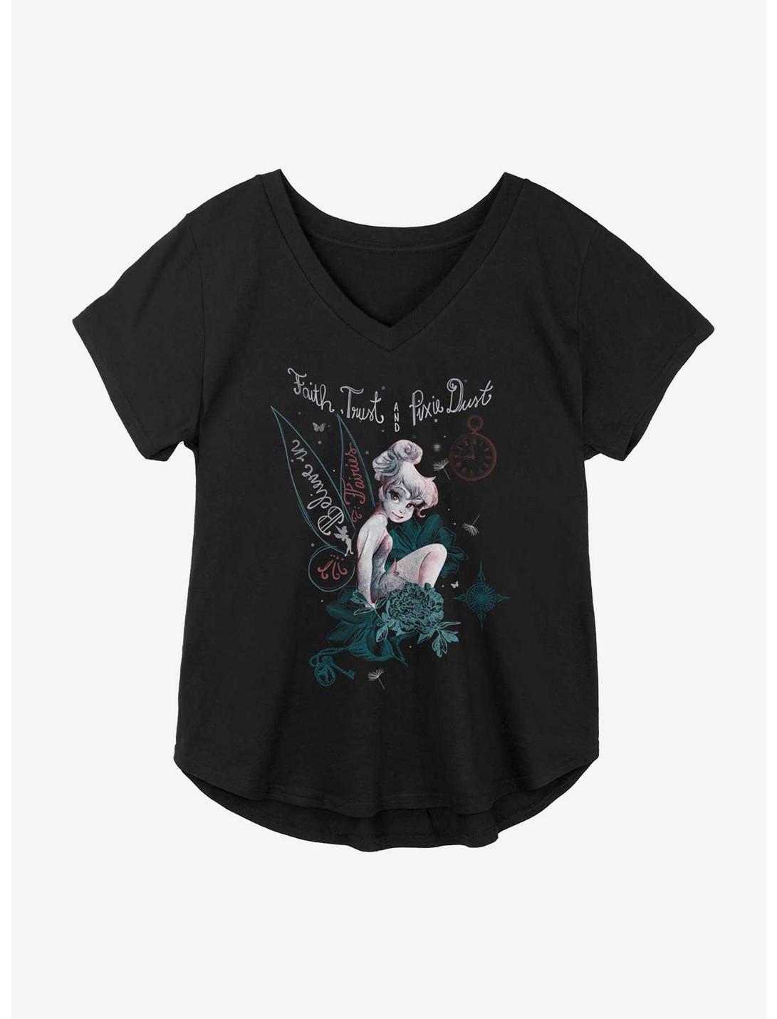Disney Tinker Bell Faith, Trust, And Pixie Dust Girls Plus Size T-Shirt, BLACK, hi-res