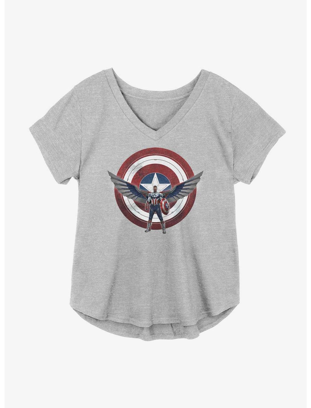 Marvel The Falcon And The Winter Soldier Wield The Shield Girls Plus Size T-Shirt, HEATHER GR, hi-res