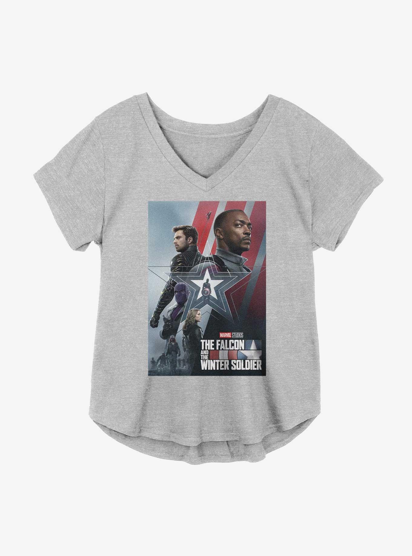 Marvel The Falcon And Winter Soldier Group Poster Girls Plus T-Shirt