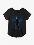 Marvel The Falcon And The Winter Soldier Bucky Repeating Text Girls Plus Size T-Shirt, BLACK, hi-res