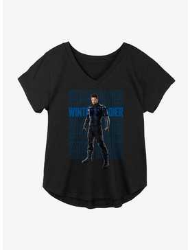Marvel The Falcon And The Winter Soldier Bucky Repeating Text Girls Plus Size T-Shirt, , hi-res