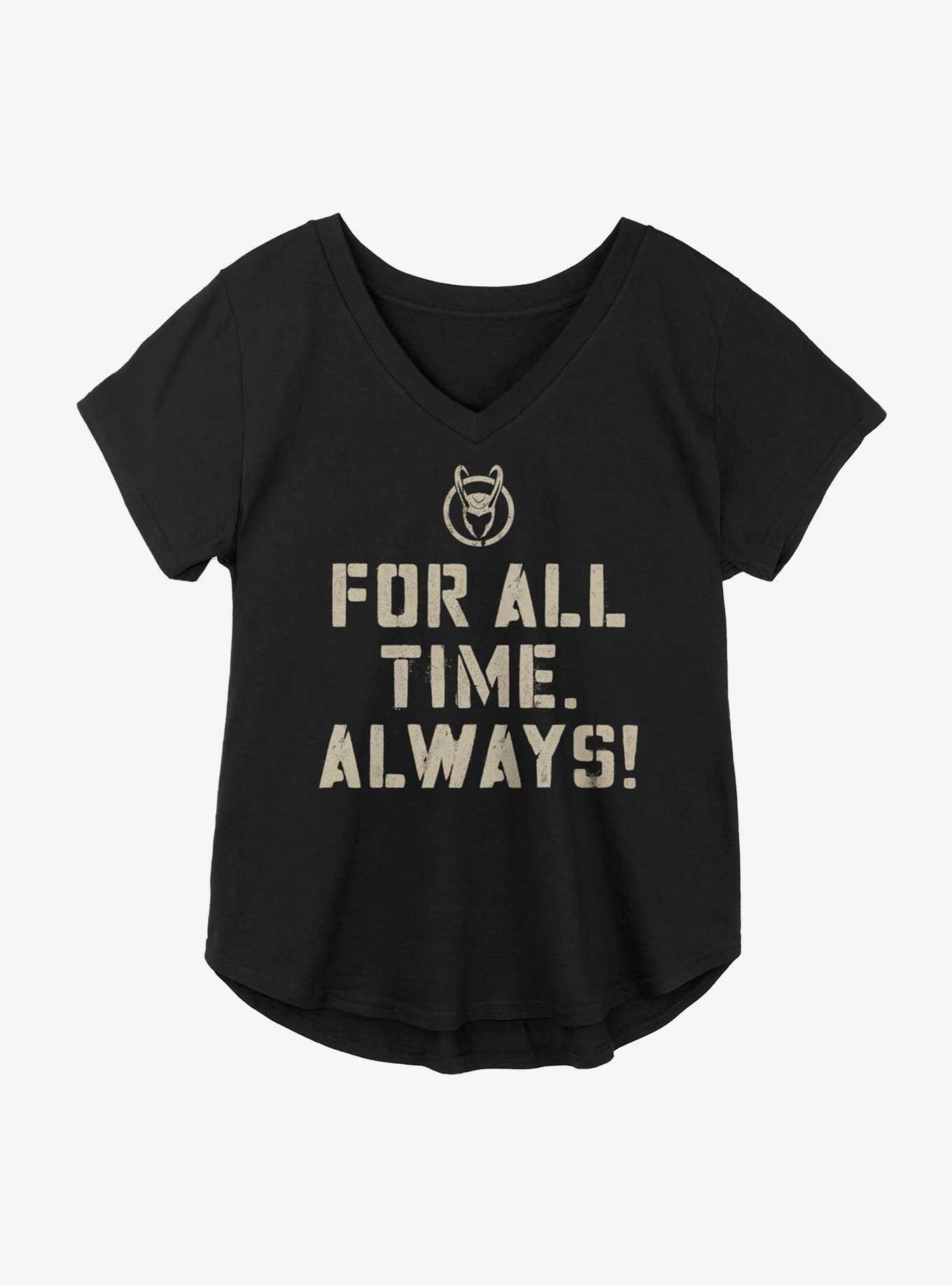 Marvel Loki For All Time Always! Girls Plus T-Shirt