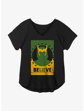 Marvel Loki Believe Girls Plus Size T-Shirt, , hi-res
