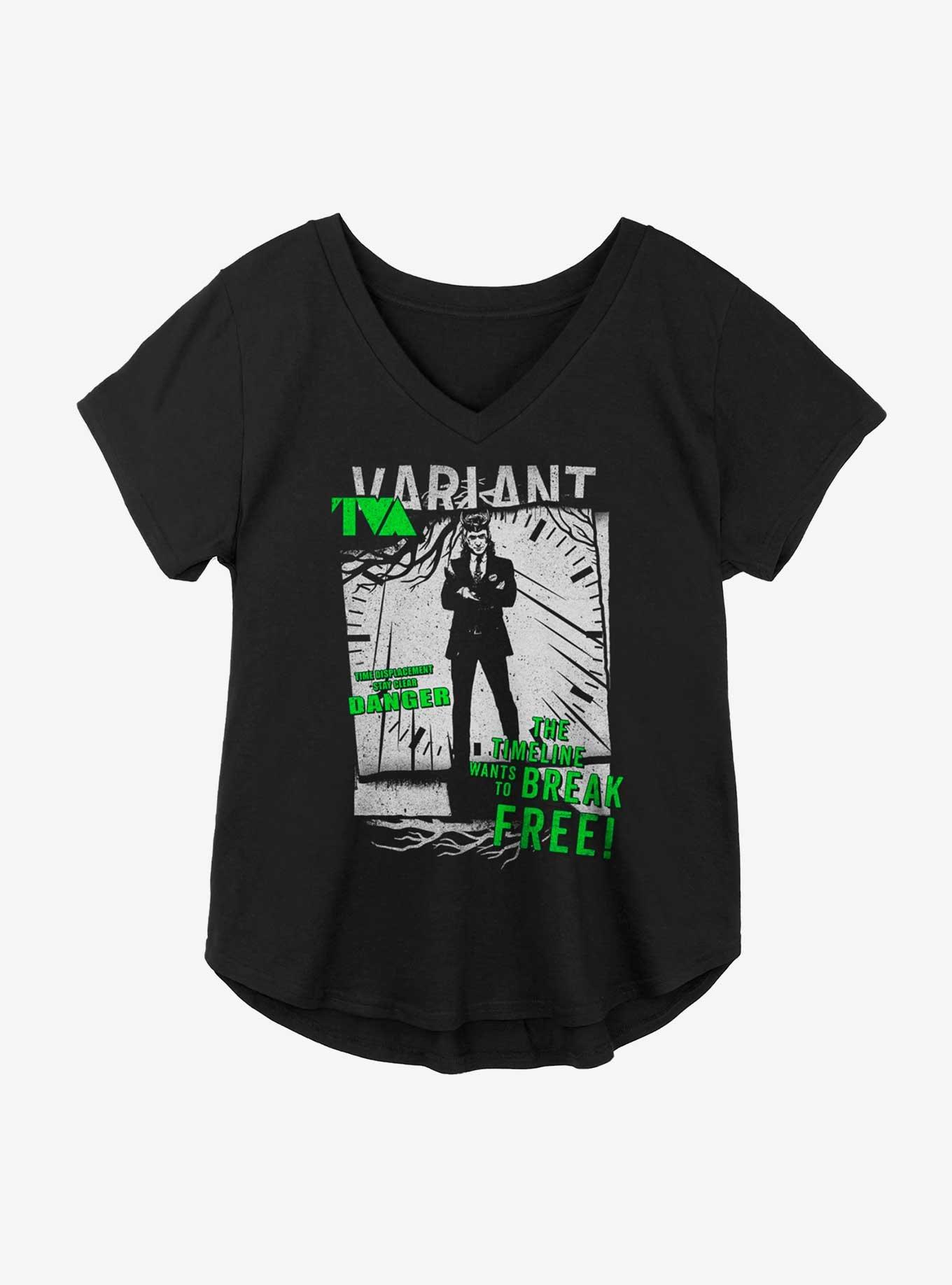 Marvel Loki TVA Time Displacement Girls Plus Size T-Shirt, BLACK, hi-res