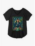 Marvel Loki Stained Glass Variant Girls Plus Size T-Shirt, BLACK, hi-res