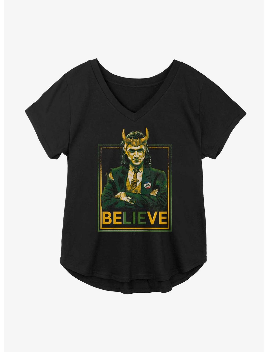 Marvel Loki Believe President Variant Girls Plus Size T-Shirt, BLACK, hi-res