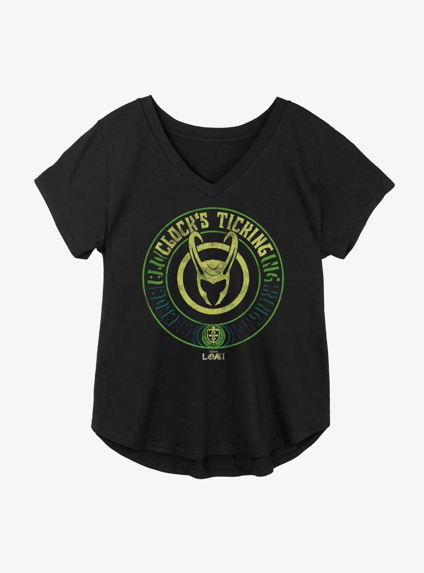 Marvel Loki Clock's Ticking Girls Plus Size T-Shirt, BLACK, hi-res