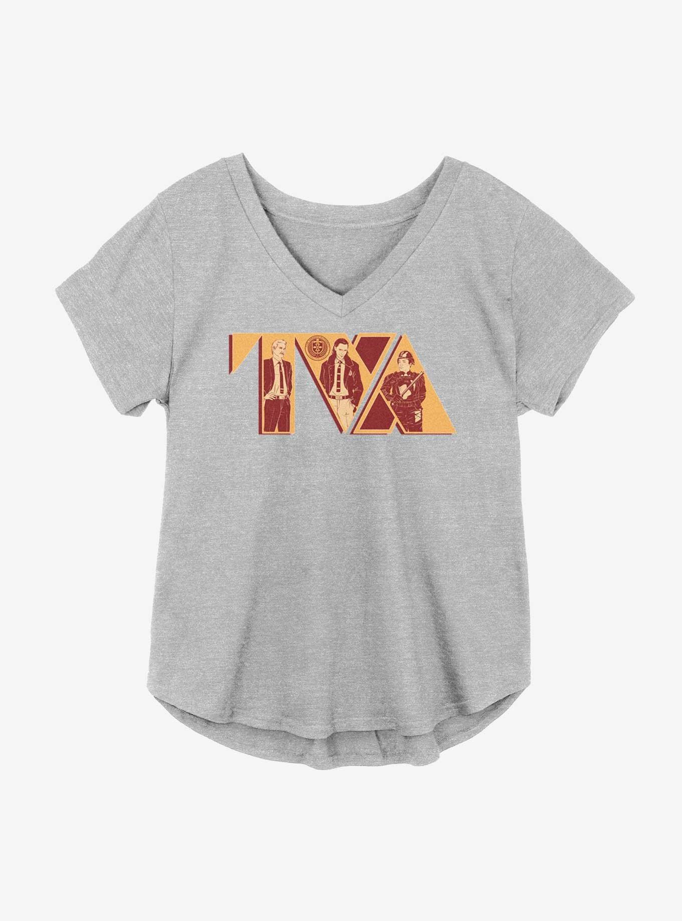 Marvel Loki TVA Fill Logo Girls Plus Size T-Shirt, HEATHER GR, hi-res