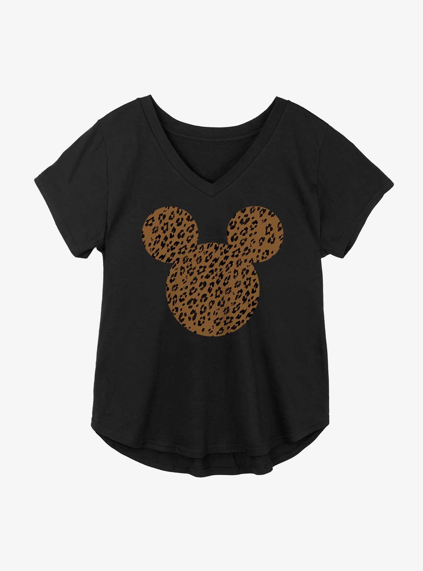 Disney Mickey Mouse Cheetah Logo Girls Plus T-Shirt