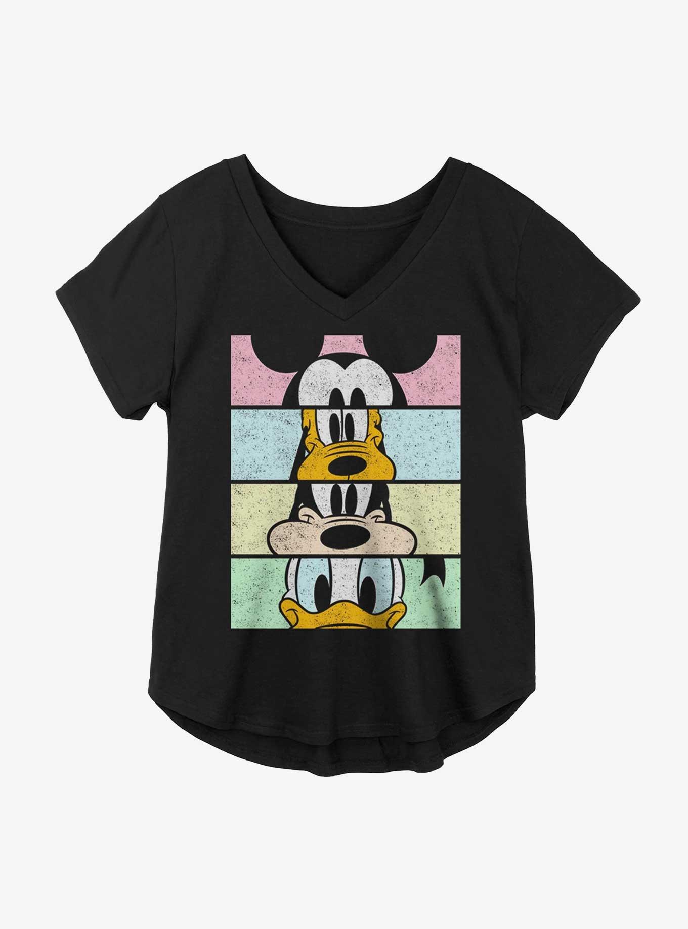 Disney Mickey Mouse Friends Stack Girls Plus Size TShirt BLACK Hot