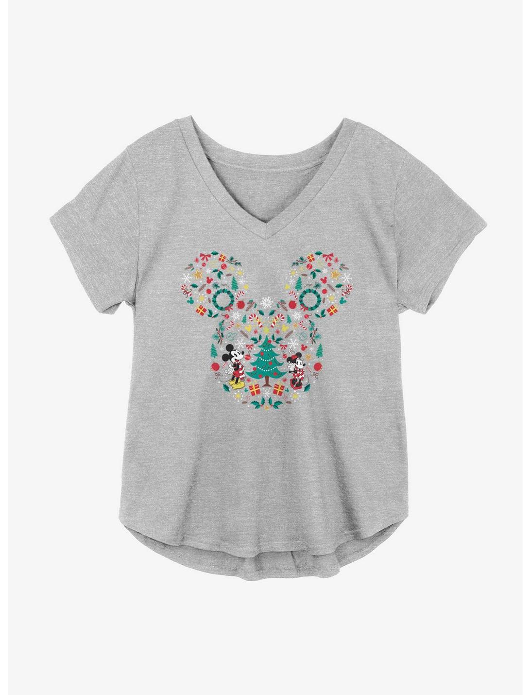 Disney Mickey Mouse Holiday Icons Girls Plus Size T-Shirt, HEATHER GR, hi-res