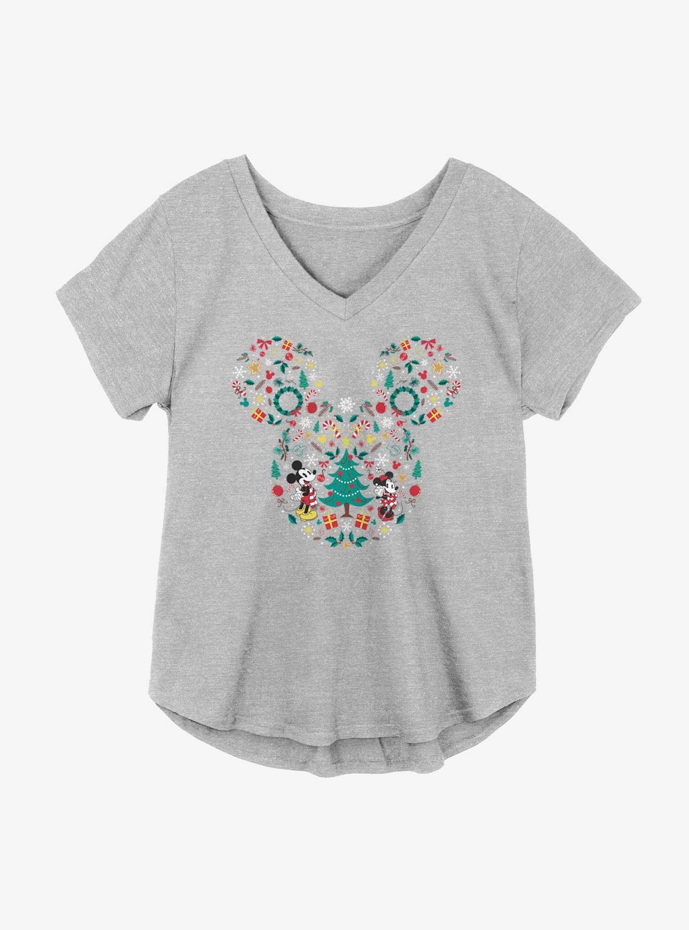 Disney Mickey Mouse Holiday Icons Girls Plus Size T-Shirt, HEATHER GR, hi-res