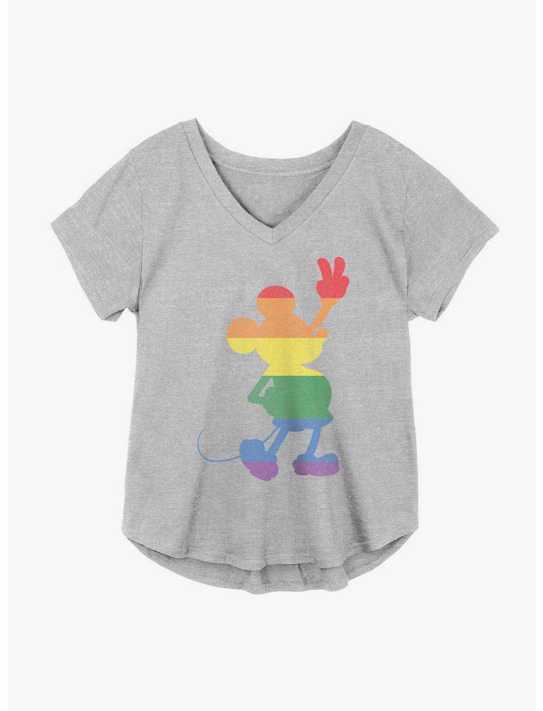 Disney Mickey Mouse Pride Love Is Love Girls Plus Size T-Shirt, HEATHER GR, hi-res