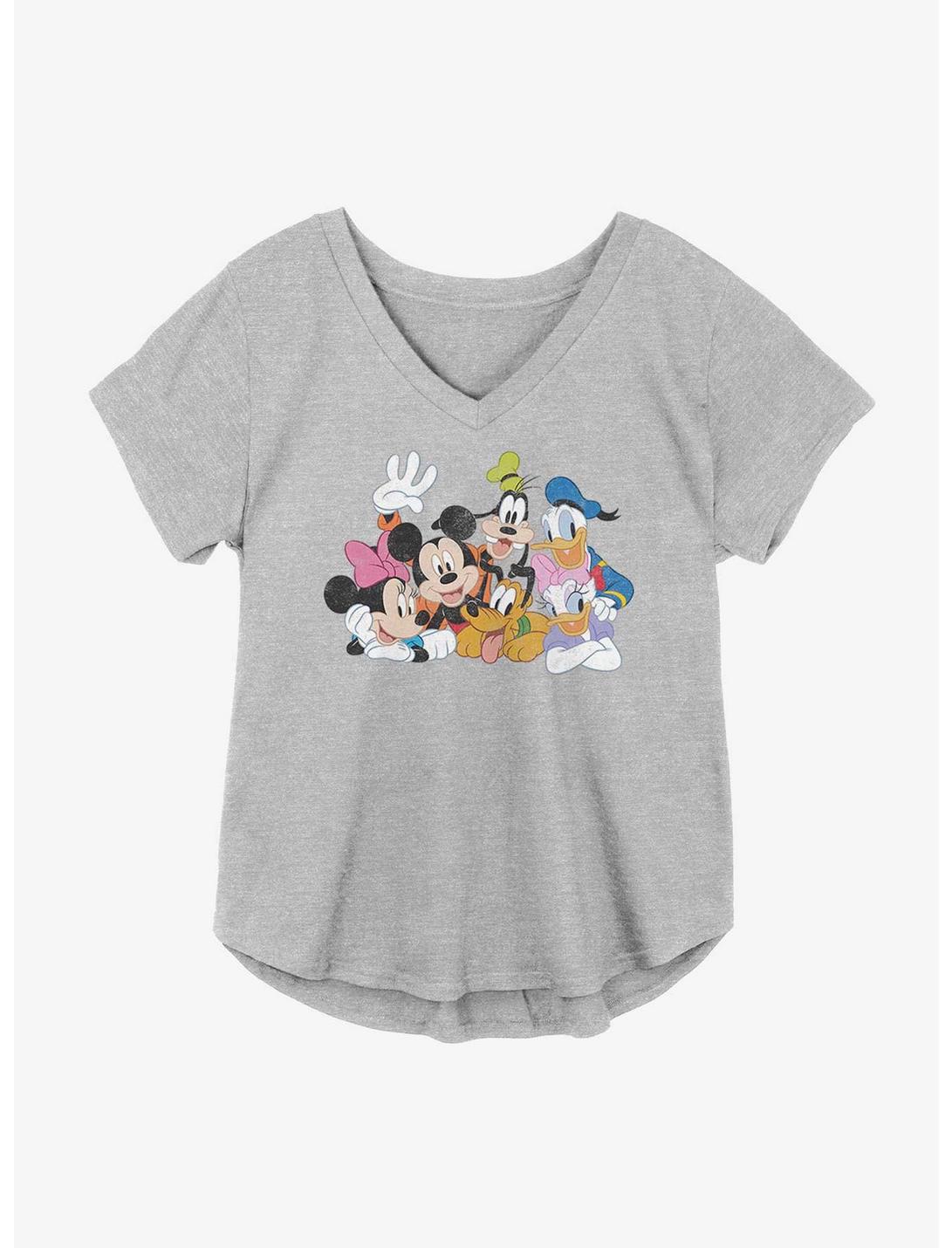 Disney Mickey Mouse Group Girls T-Shirt Plus Size, HEATHER GR, hi-res
