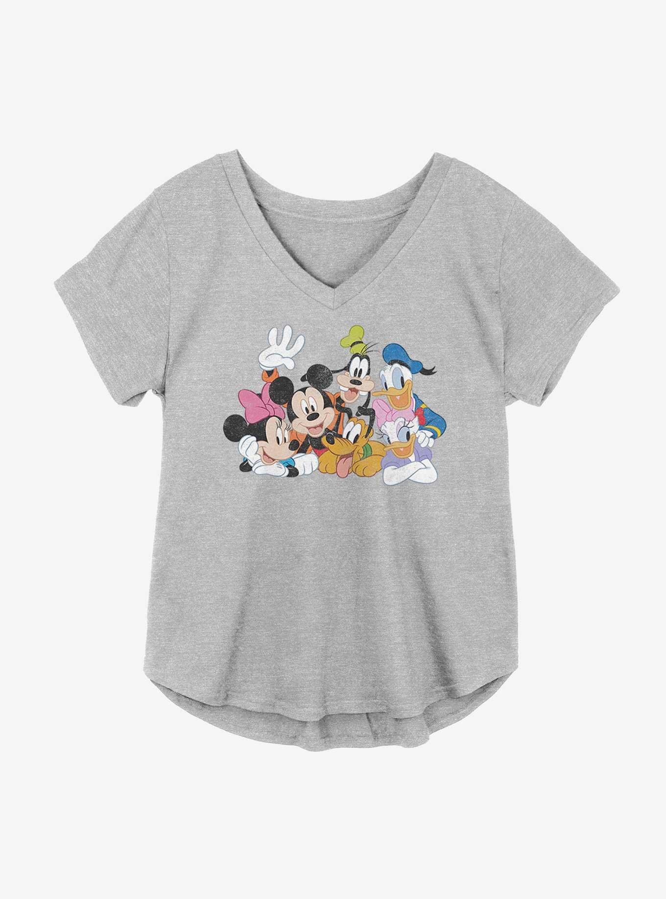 Disney Mickey Mouse Group Girls T-Shirt Plus Size, HEATHER GR, hi-res