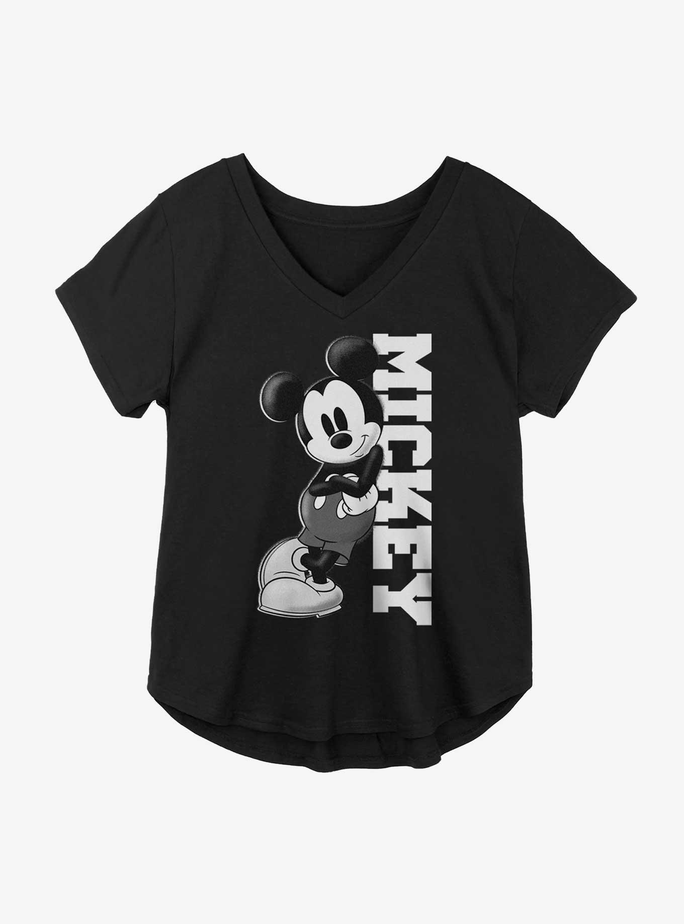 Disney Mickey Mouse Leaning Girls Plus Size T-Shirt, BLACK, hi-res