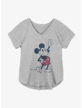 Disney Mickey Mouse Plaid Old School Girls Plus Size T-Shirt, , hi-res