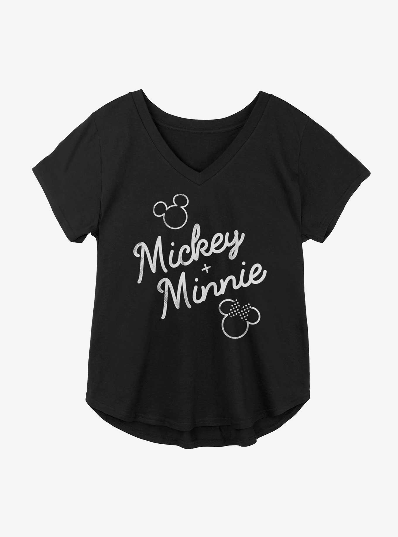 Disney Mickey Mouse And Minnie Mouse Signed Together Girls Plus Size T-Shirt, BLACK, hi-res