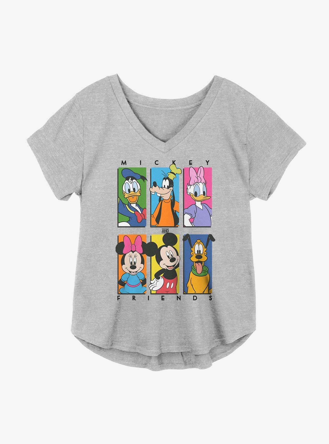 Disney Mickey Mouse Friends Girls Plus Size T-Shirt, HEATHER GR, hi-res