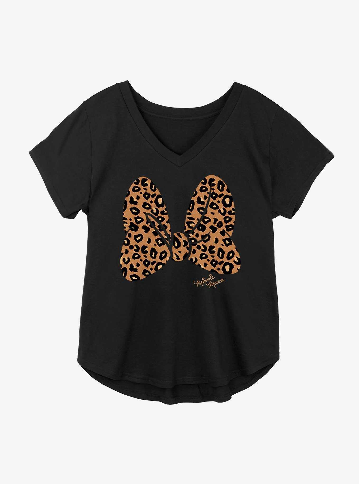 Disney Minnie Mouse Animal Print Bow Girls Plus Size T-Shirt, , hi-res