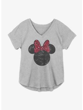 Disney Minnie Mouse Worn Red Leopard Bow Girls Plus Size T-Shirt, , hi-res