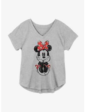 Disney Minnie Mouse Sketched Sitting Girls Plus Size T-Shirt, , hi-res