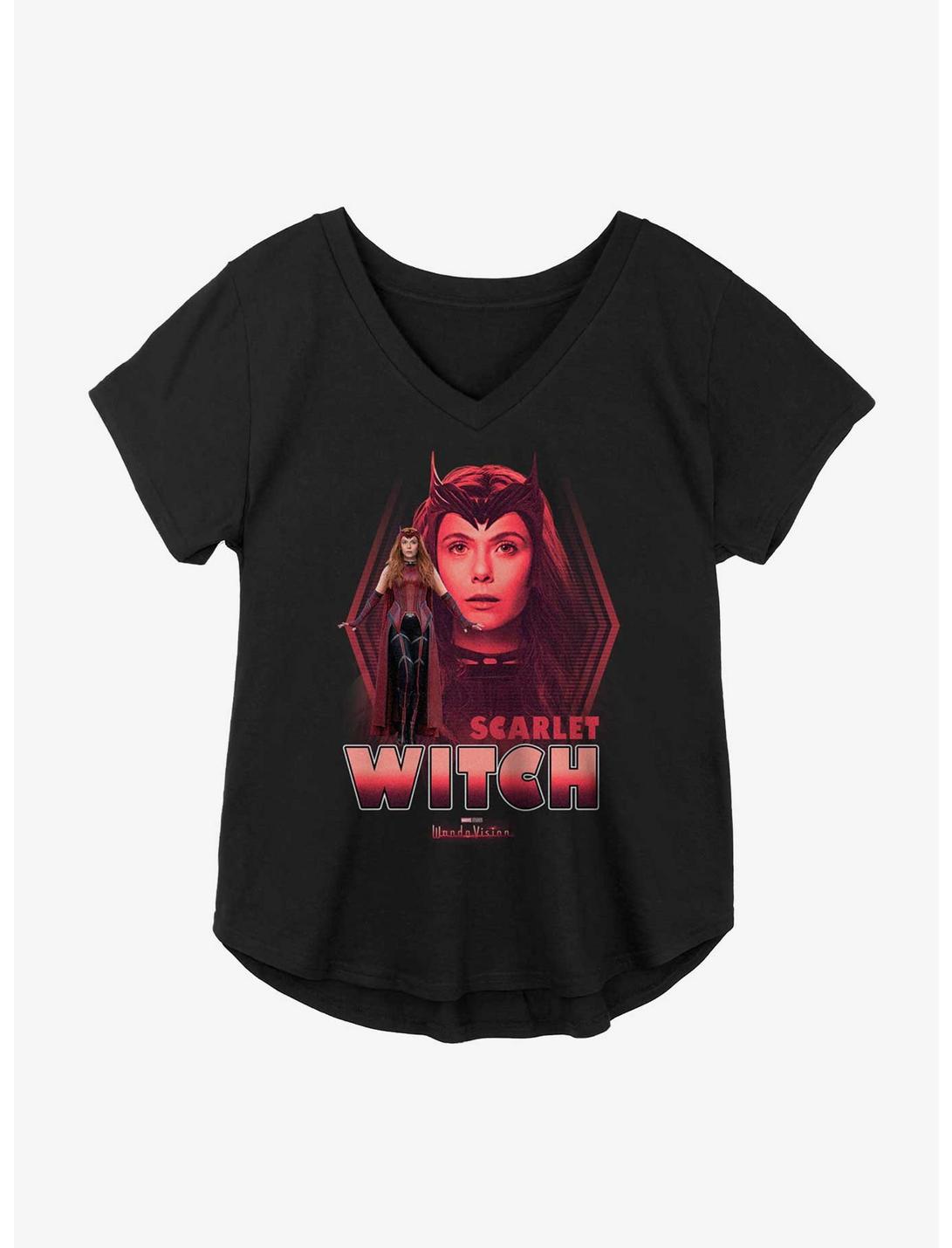 Marvel WandaVision Scarlet Witch Portrait Stack Girls Plus Size T-Shirt, BLACK, hi-res
